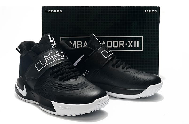 2020 Nike LeBron James Ambassador 12 Black White Shoes